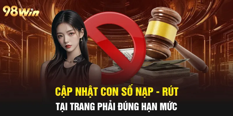 ĐIỀU KHOẢN VÀ ĐIỀU KIỆN 98WIN THIẾT LẬP HỆ THỐNG UY TÍN SỐ 1 6 Cập nhật con số nạp - rút tại trang phải đúng hạn mức